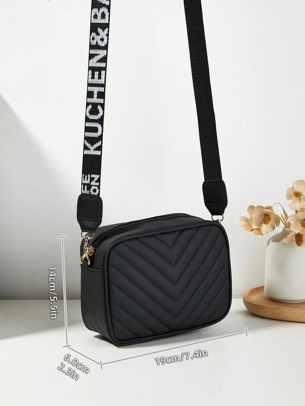 Women'S Fashion Quilted Shoulder Bag, Small Square Crossbody Handbag