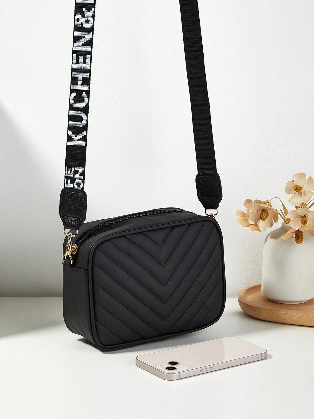 Women'S Fashion Quilted Shoulder Bag, Small Square Crossbody Handbag