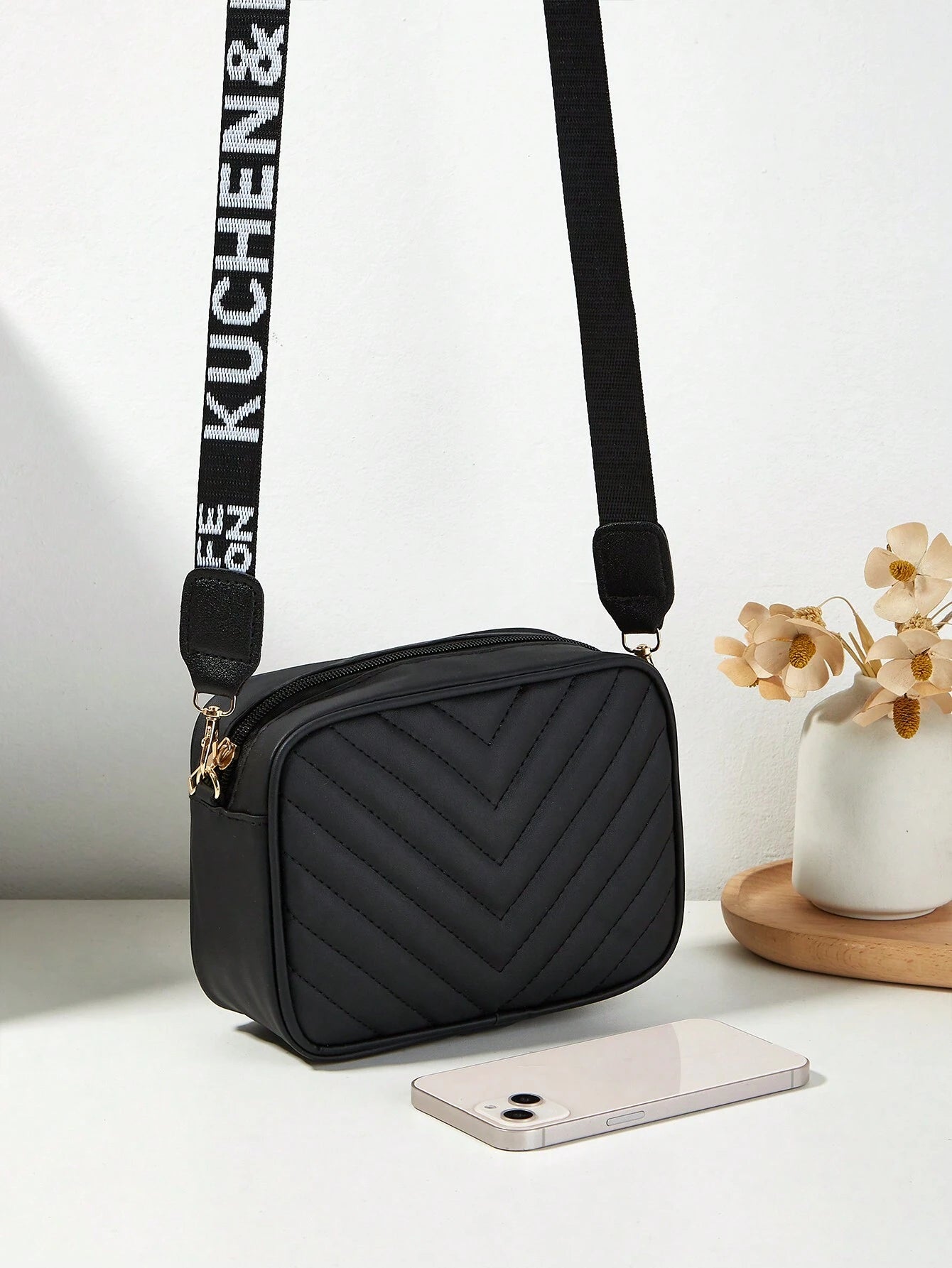 Women'S Fashion Quilted Shoulder Bag, Small Square Crossbody Handbag