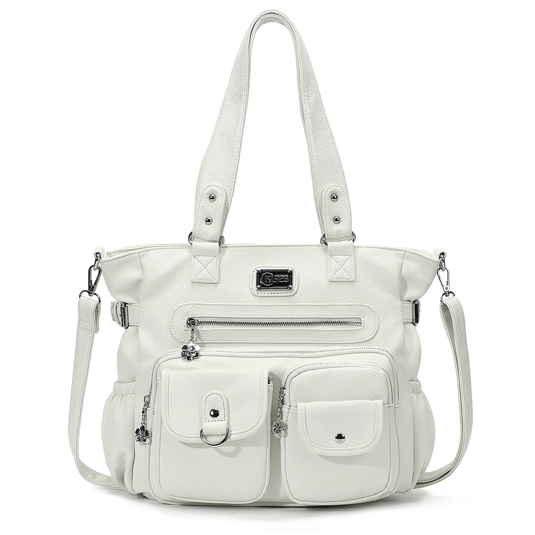 Large Purses for Women Shoulder Handbags Crossbody Hobo Tote Bag for Women (White)