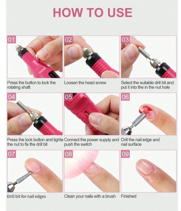 Professional electric nail file set