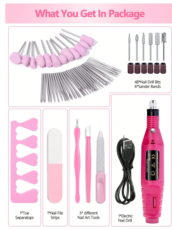 Professional electric nail file set